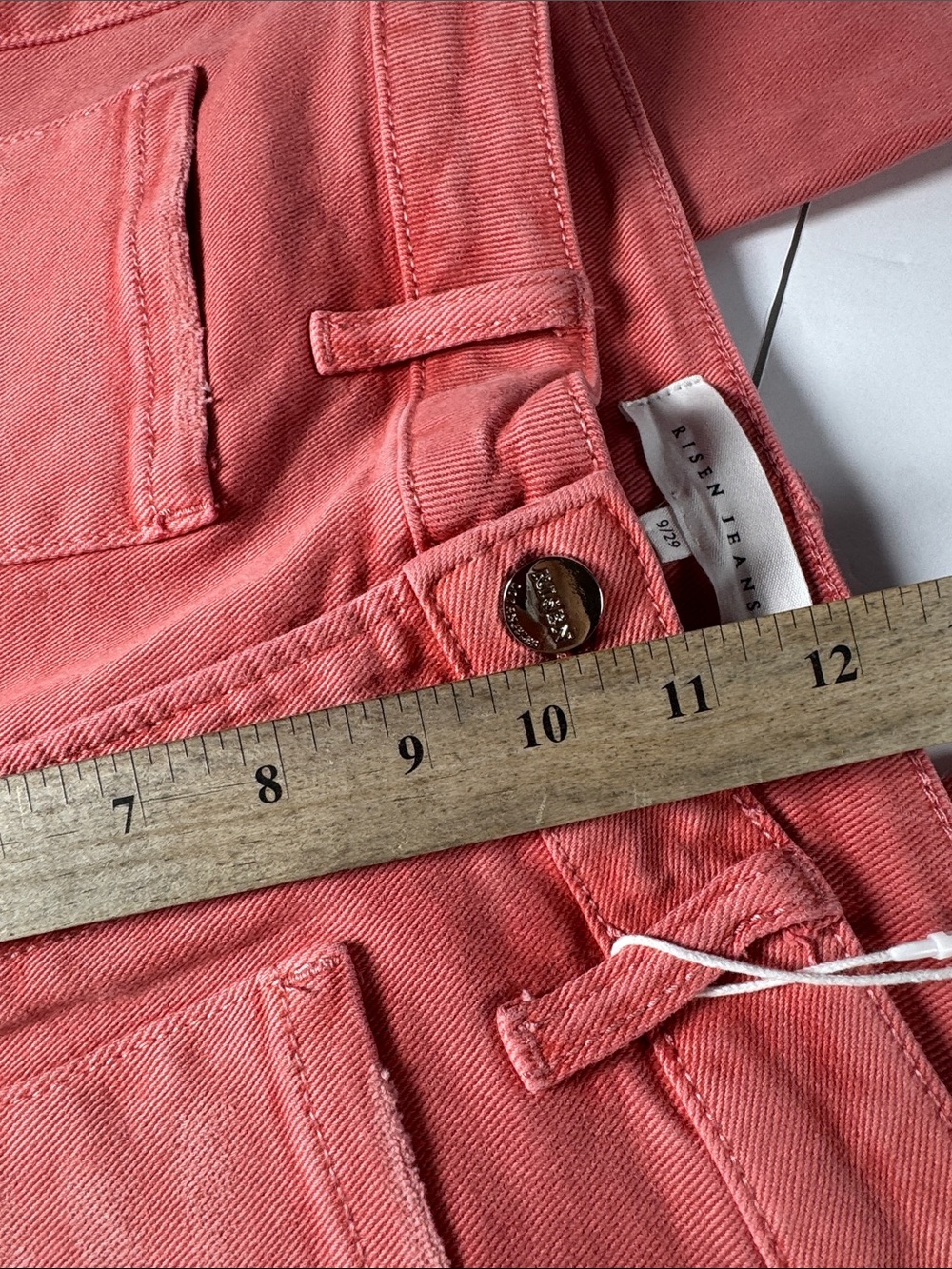 RISEN Coral Pink Wide Leg Jeans - Picture 5 of 6